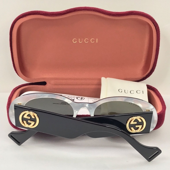 New- 💯 Original Gucci Grey Oval Ladies Sunglasses GG0517S 001 - Picture 8 of 15